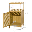 Mobiletto Bagno Armadietto con Anta 33x36,5x67 cm in Bambù a Doghe Naturale 