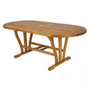 Tavolo Allungabile Ovale Double 150/200x90x74 h cm in Legno di Acacia Marrone