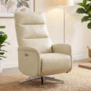 Poltrona Relax Elettrica Reclinabile a 160° 69,5x84x107,5 cm Girevole con Poggiapiedi e Presa USB in Pelle PU Beige      