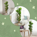 Pianta di Fico Artificiale Verde 50x50x150 cm in PEVA e Legno con Vaso Contenitore in PP e Cemento      