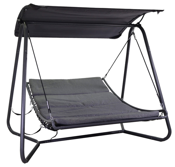 acquista Dondolo Letto da Giardino 216,5x200x182 cm in Metallo Indiana Grigio