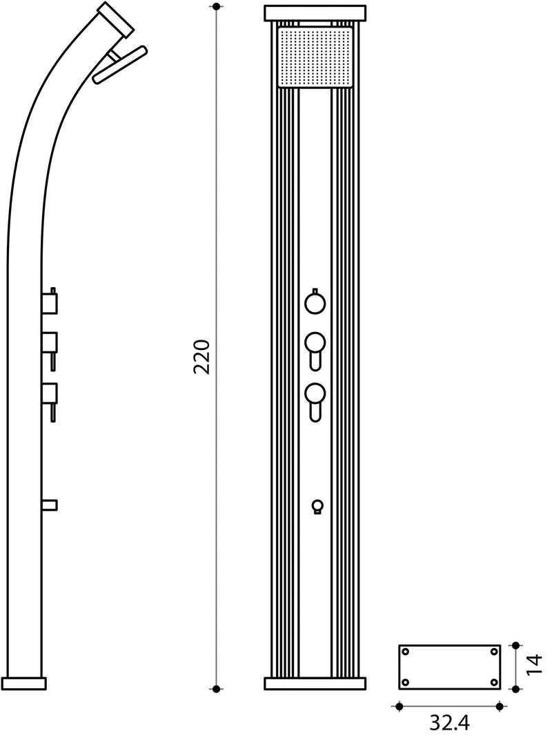 Doccia Solare Ibrida da Giardino 40L Miscelatore e Doccetta Lavapiedi Antracite