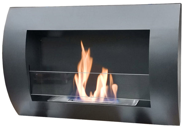 acquista Camino a Bioetanolo da Parete 63x45 cm Bauer Round Nero