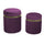 Set 2 Pouf Contenitore Ø35 cm e Ø39 cm in Tessuto Velluto Viola
