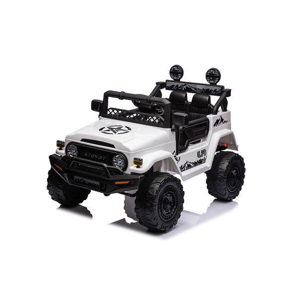prezzo Macchina Elettrica per Bambini Fuoristrada Toyota Fj Cruiser 12V Telecomando Ruote in Gomma e Sedile in Pelle Bianco
