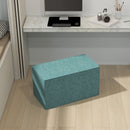 Pouf Poggiapiedi Rettangolare 75x41x41 cm Rivestimento Rimovibile in Tessuto Effetto Lino Verde