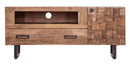 Porta Tv Mumbai 145x40x62 cm in Legno di Acacia e in Ferro Marrone e Nero