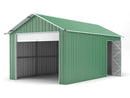Casetta Box da Giardino in Lamiera di Acciaio 360x912x307 cm Verde