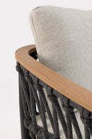 Divano da Giardino 2 Posti con Cuscini 140x75x85h cm in Alluminio e PP Fenix Antracite 
