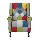 Poltrona Relax Reclinabile 76,5x73x47 cm Push Back in Tessuto Patchwork