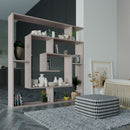 Libreria Moderna 129x125x22 cm in MDF Labirent Light Mocha