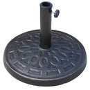 Base per Ombrellone da Giardino 12kg Rotonda in Resina Marrone Ø44x33 cm 