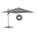 Ombrellone da Giardino Decentrato con Led 3x3m Roma Light grigio