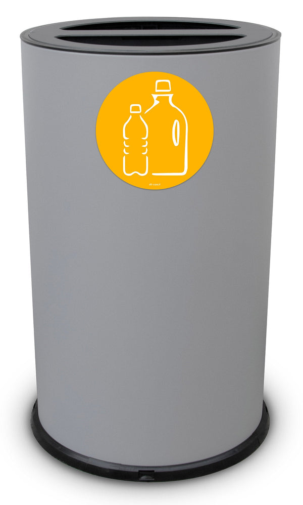 Pattumiera Per Raccolta Differenziata Ø 35x50 cm In Acciaio Verniciato 2 Scomparti Grigio online