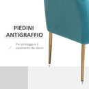 Divano 2 Posti in Tessuto 124x73x76 cm  Verde