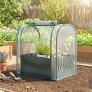 Mini Serra 68x50x70 cm con Aiuola per Coltivazione e Porta Avvolgibile in Acciaio e PP Verde Scuro      