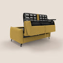 Divano Letto 3 Posti 195x95x96 cm in Tessuto Giallo