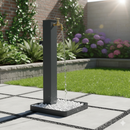 Fontana da Giardino Design a Colonna Quadrata Rubinetto in Ottone e Base con Ciottoli Antracite