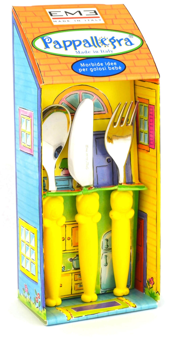 Set Posate per Bambini in Acciaio Eme Pappallegra Giallo acquista