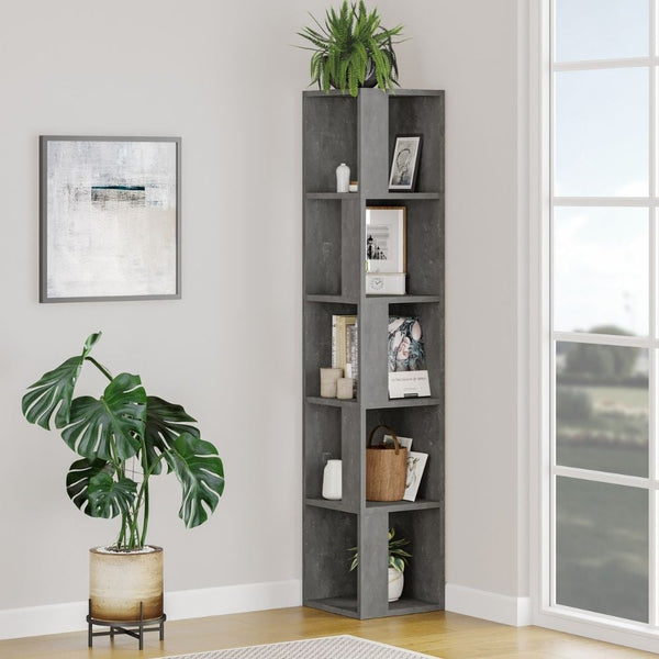 online Libreria angolare 31,4x31,4x158,9 cm Piano cemento 5 ripiani