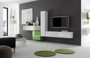 Parete Attrezzata Mobili Salotto 4 Mobili Sospesi 307x31x165cm TFT  Boost Bianco e Verde e Beige