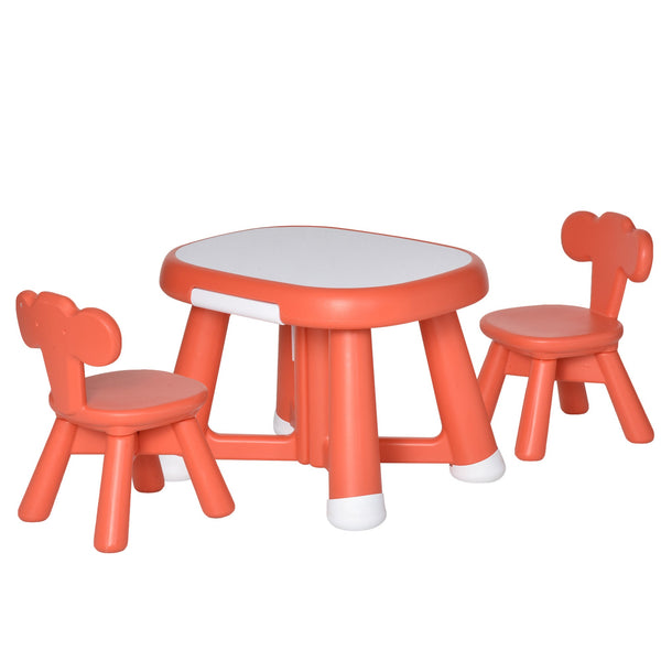 prezzo Set Tavolino con 2 Sedie per Bambini con Piano Lavagnetta Bianca Rosso