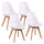 Set 4 Sedie Ergonomiche 53,5x48,5x83 cm Gambe in Legno Candice Bianco