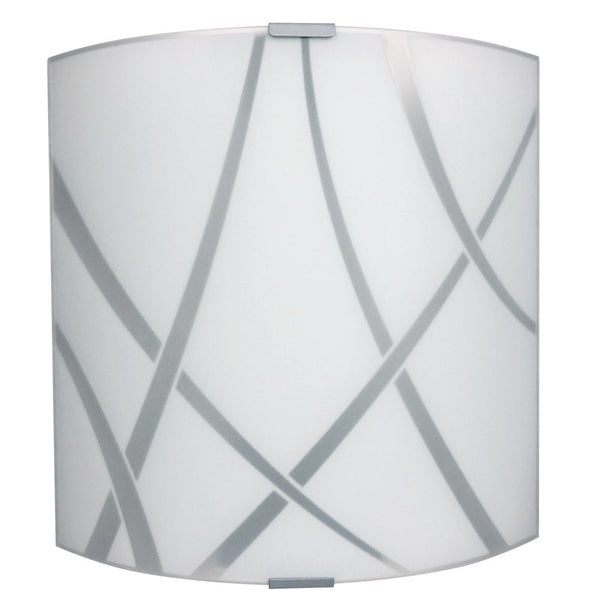 Applique 1xE27 Montatura Argento Vetro Lastra Bianco E-Energy Clio prezzo