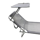 Lettino Prendisole Pieghevole con Schienale Regolabile e Parasole Grigio