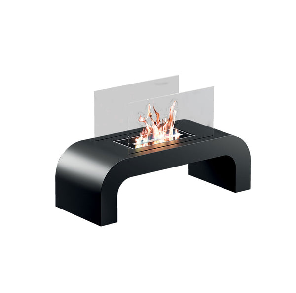 acquista Camino a Bioetanolo da Pavimento 75,5x30x45,5 cm 2000W 1,5L Trento Nero