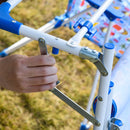 Lettino Prendisole Pieghevole per Bambini 118x40x24 cm in Metallo e Poliestere Azzurro