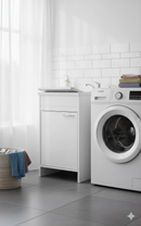 Mobile Lavatoio in PVC 50x50x85 cm 1 Anta Forlani Garden Bianco