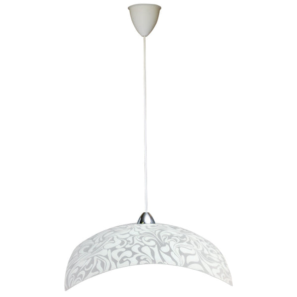 prezzo Sospensione 50X50 1xE27 Montatura Cromo-Trasparente Vetro Lastra Bianco E-Energy Corinna