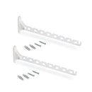 Set 2 Appendiabiti Pieghevoli da Parete 32 cm in Acciaio Emuca Bianco