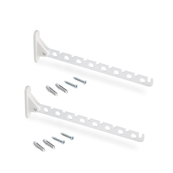 Set 2 Appendiabiti Pieghevoli da Parete 32 cm in Acciaio Emuca Bianco sconto