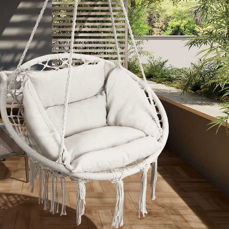 Poltrona Sospesa Giardino Tessuto Sedia Dondolo Pensile Amaca con