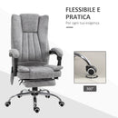 Sedia Poltrona Presidenziale da Ufficio 62x67x113-120 cm Massaggiante Riscaldante Grigia