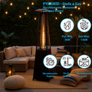 Stufa a Fungo a Gas Max 13kW Fiamma Viva Verticale 52x52x227 cm Pyramid Nero     