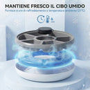 Distributore Automatico Cibo Gatti e Cani con Timer e Display LED 1-6 Pasti Giornalieri per Cibo Secco e Umido Bianco e Grigio      
