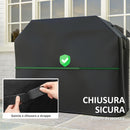 Copertura per Barbecue Rettangolare 147x61x122 cm Impermeabile e Antivento in Tessuto Oxford 600D UPF30+ Nero