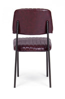 Set 2 Sedie Imbottite 60x59x81 cm Nelly in Ecopelle Bordeaux Vintage