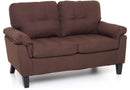 Divano 2 Posti 145x78x95 cm in Tessuto Marrone