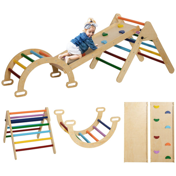 prezzo Gioco per Bambini 5 in 1 Triangolo e Arco Montessori Rampa per Arrampicata