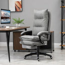 Sedia Poltrona da Ufficio Presidenziale Massaggiante 70x62x120-130 cm con Poggiapiedi Grigio