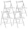 Set 4 Sedie Pieghevole 47,5x42,5x45/79 cm in Legno di Faggio FSC Bianca