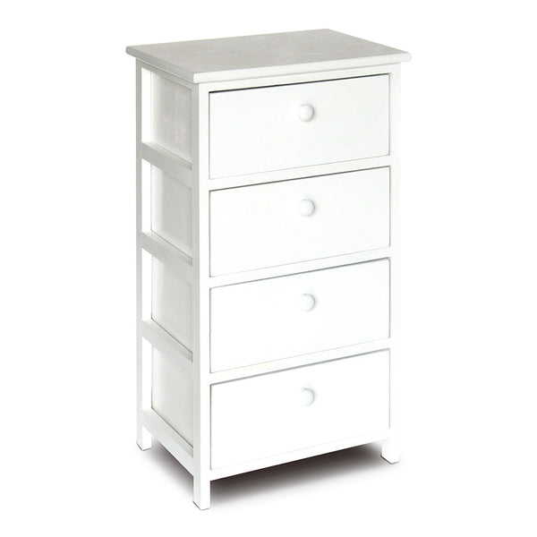 Cassetiera con 4 Cassetti in Legno Paulownia Bianco Fadi Seconda Scelta sconto