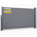 Tenda Sole Laterale Retrattile 180x300 cm Telo Frangivista Avvolgibile in Poliestere Grigio      