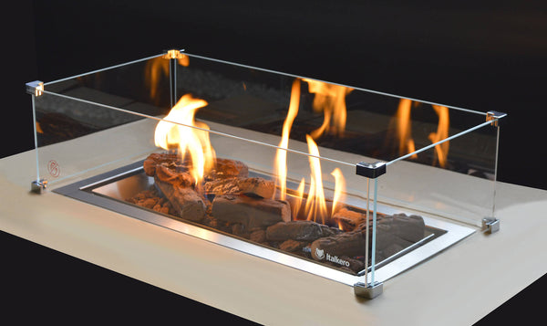 prezzo Bruciatore a Gas GPL da Incasso Effetto Camino 67x30x19,8 cm 11,5 kW in Acciaio Italkero Rectangular