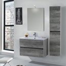 Mobile da Bagno Sospeso con Colonna Mazzoni Maiorca Light Grigio Cemento