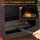 Camino a Bioetanolo da Terra 1.2L 50x27x82 cm con Mensola Superiore in Acciaio Bianco e Nero  